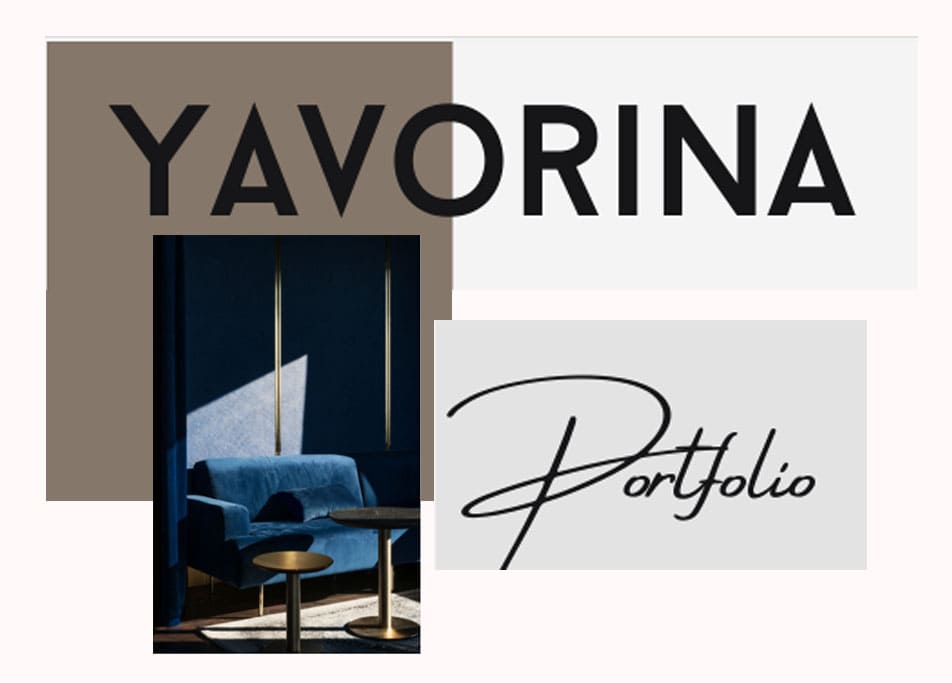 Front page of Yavorina Furniture Factory's 2024 Portfolio, featuring stylish and modern furniture for luxury hotels and restaurants - yavorina.com.ua