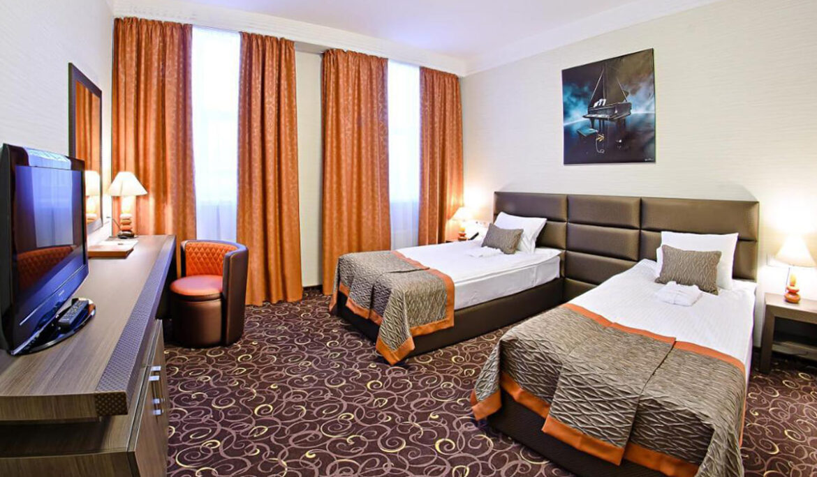 Custom-designed furniture set in Alfavito Hotel room - yavorina.com.ua