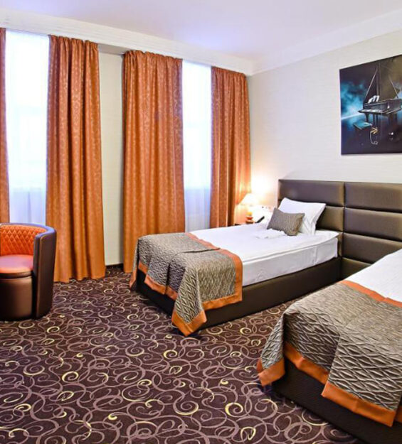 Custom-designed furniture set in Alfavito Hotel room - yavorina.com.ua