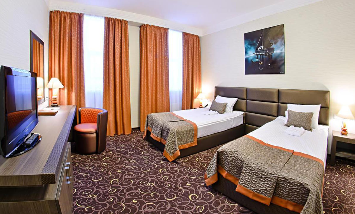 Custom-designed furniture set in Alfavito Hotel room - yavorina.com.ua
