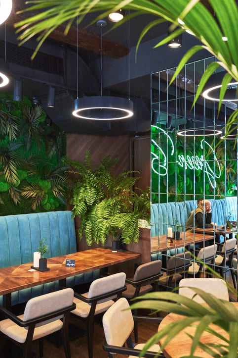Indonesian-inspired custom furniture by Yavorina at Green Bar