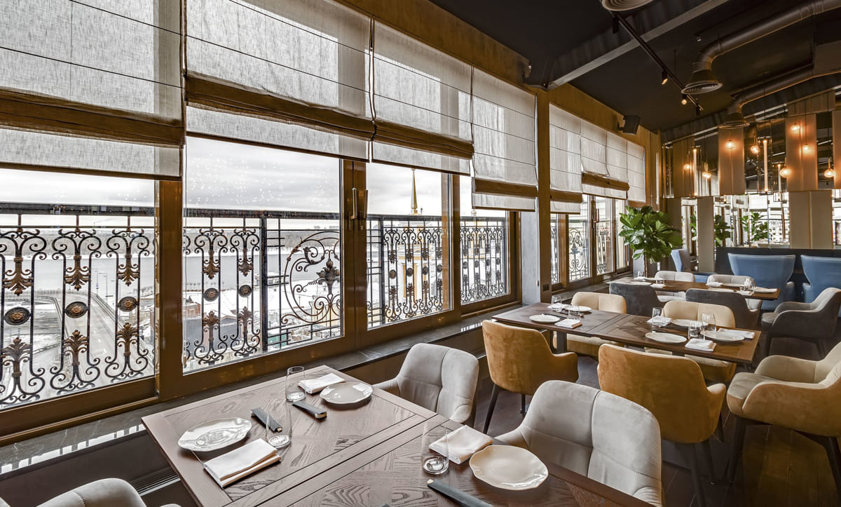 Modern stools at KAMA Restaurant - yavorina.com.ua