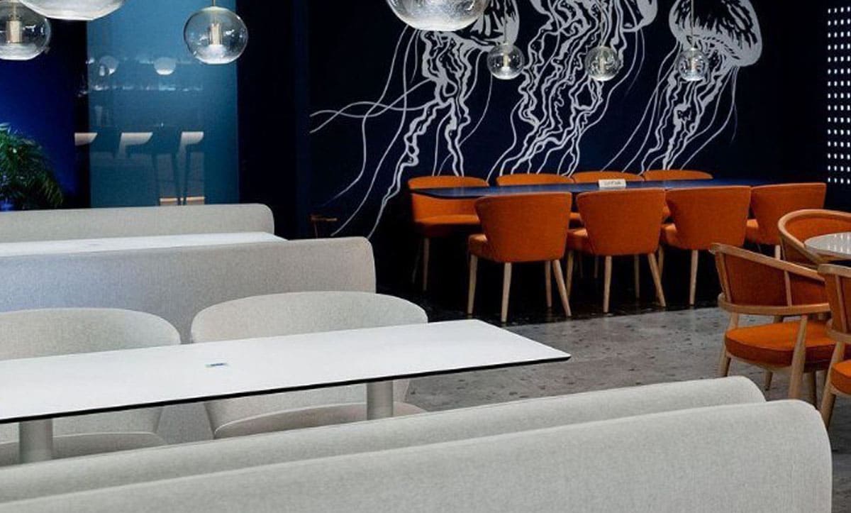 Stylish dining chairs and sofas designed for Ishfish by Yavorina - yavorina.com.ua