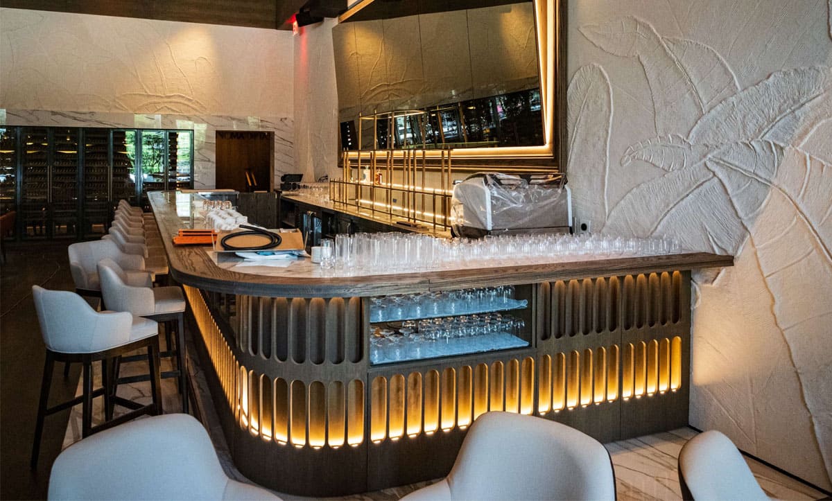 Exclusive custom-made leather seating by Yavorina for LaNoma NJ - yavorina.com.ua