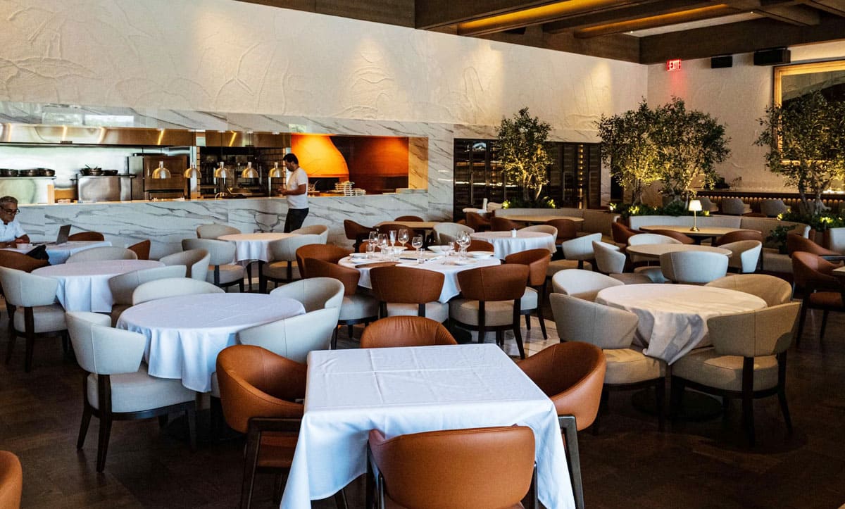 High-quality leather armchairs by Yavorina at LaNoma Restaurant NJ - yavorina.com.ua