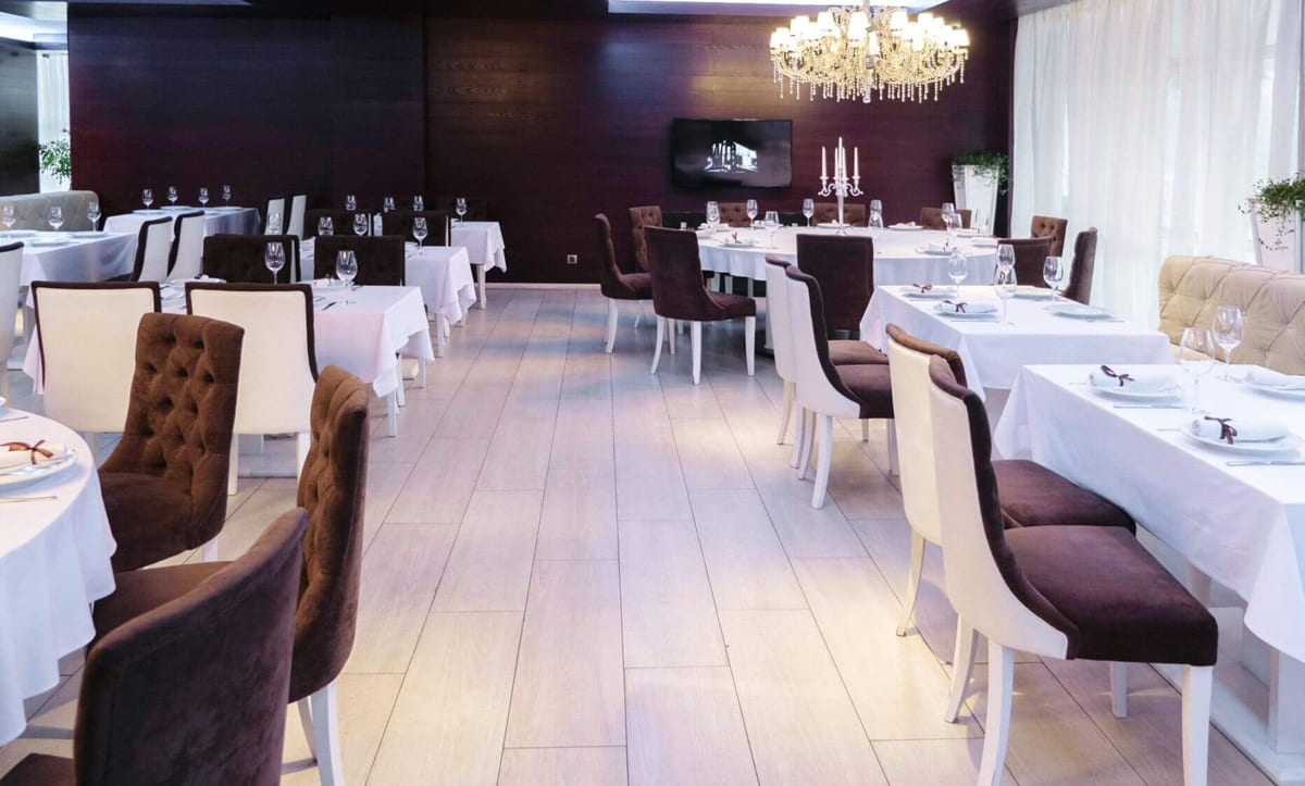 Custom-made dining tables for Orly Park Restaurant by Yavorina - yavorina.com.ua