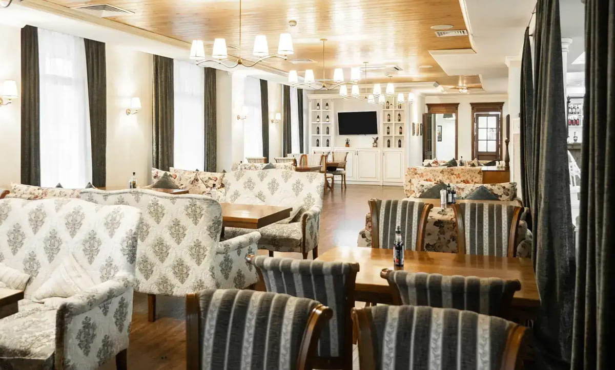Chic lounge area with exclusive sofas by Yavorina at Orly Park - yavorina.com.ua