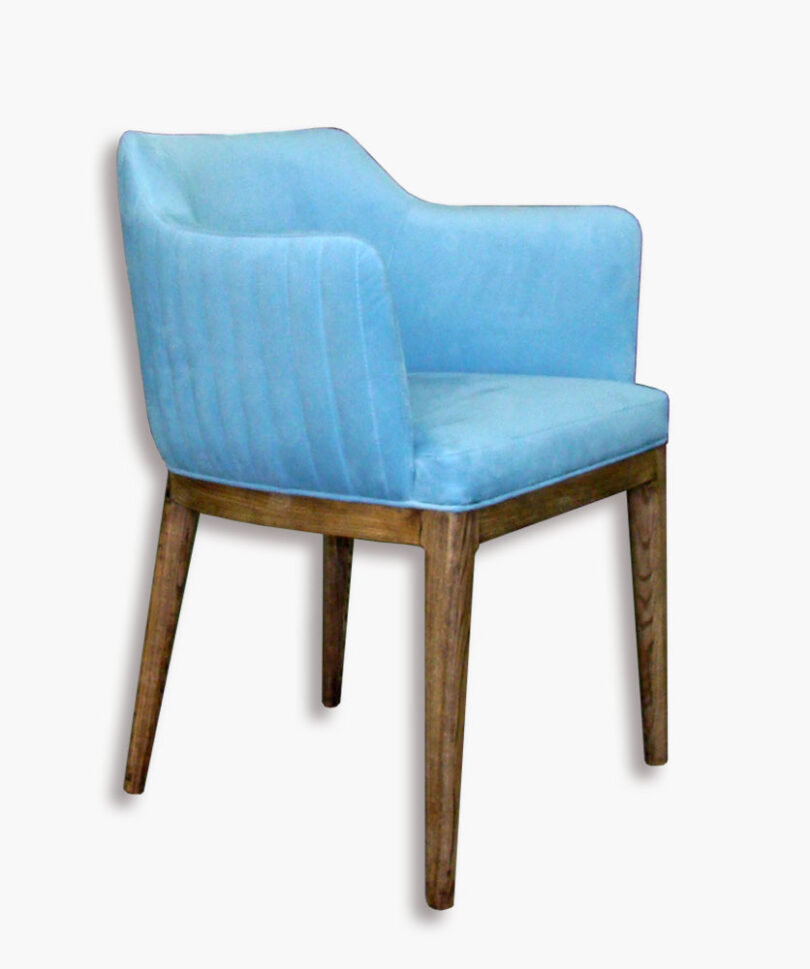 Front view of Brovar-03 armchair with wooden frame around the seat - yavorina.com.ua