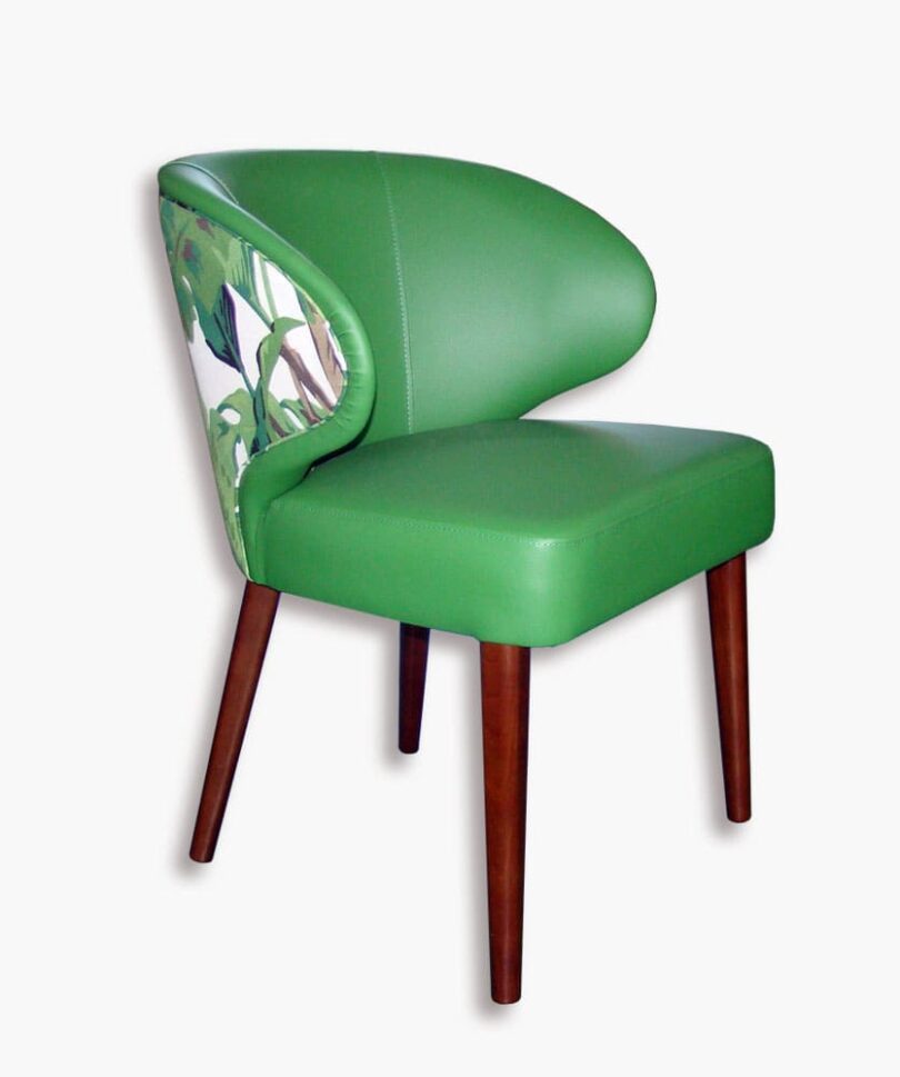 Front view of the Viola armchair with ellipsis-shaped backrest - yavorina.com.ua