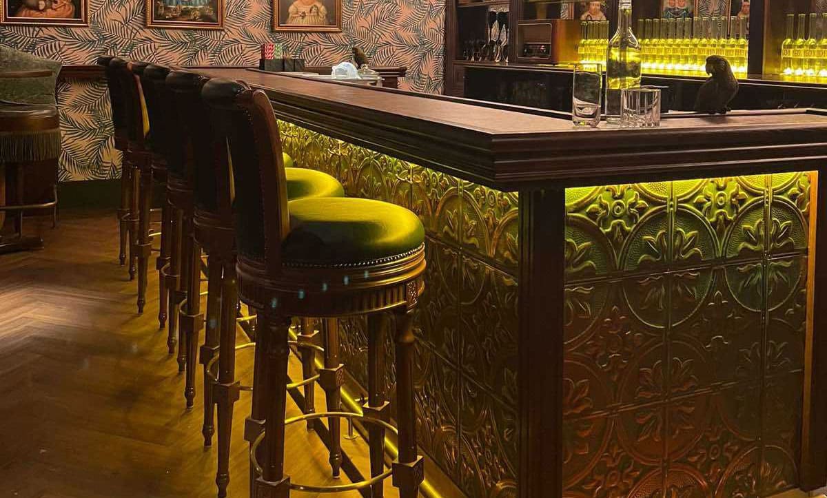 Elegant bar stools crafted by Yavorina for Bellboy Restaurant - yavorina.com.ua