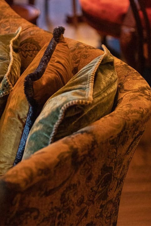 Yavorina-crafted sofa at Bellboy’s vibrant dining area - yavorina.com.ua