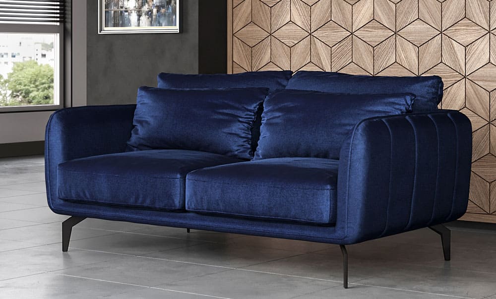 Front view of STING sofa in dark green velvet - yavorina.com.ua