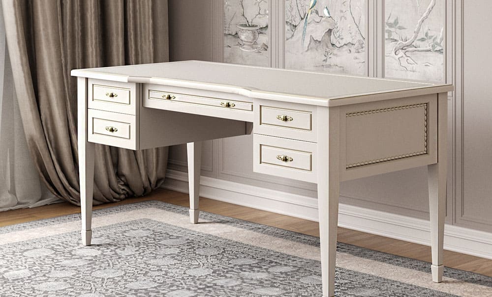 Classic-01 office desk with carved details - yavorina.com.ua