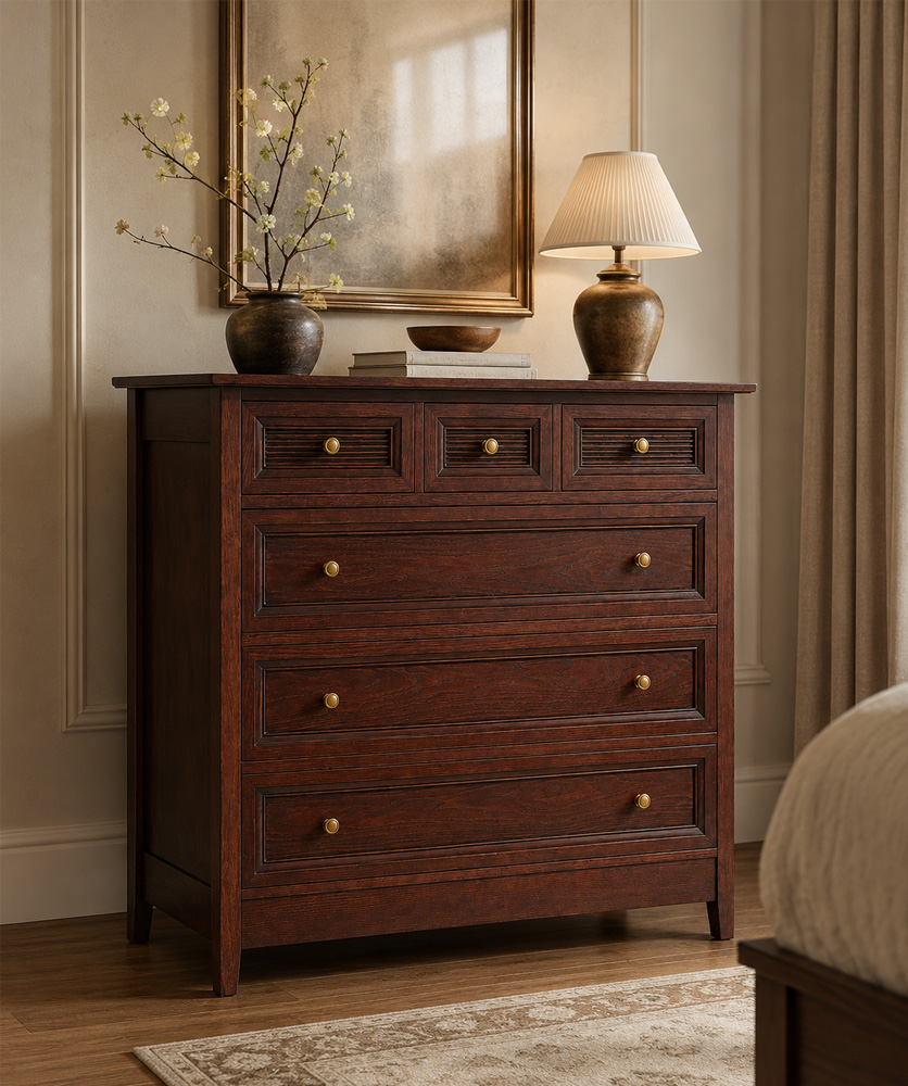 Wooden Dresser D-1 with decorative brass handles - Yavorina Furniture Factory